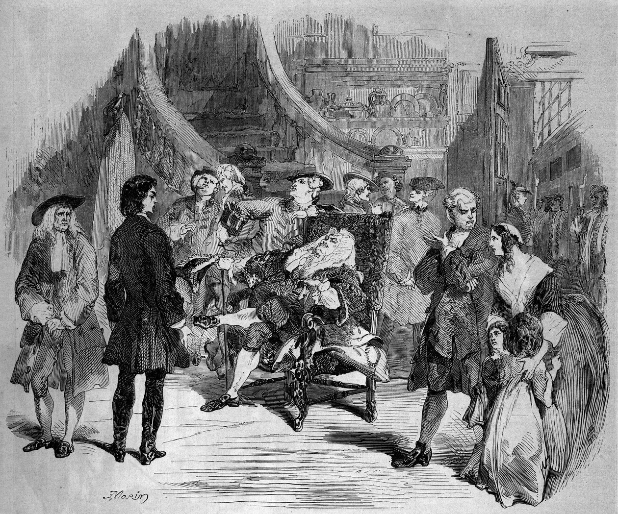 Rappresentazione teatrale: "Chatterton" (atto III, scena VI) di Alfred de Vigny (1797-1863) alla Comédie-Française di Parigi da French School