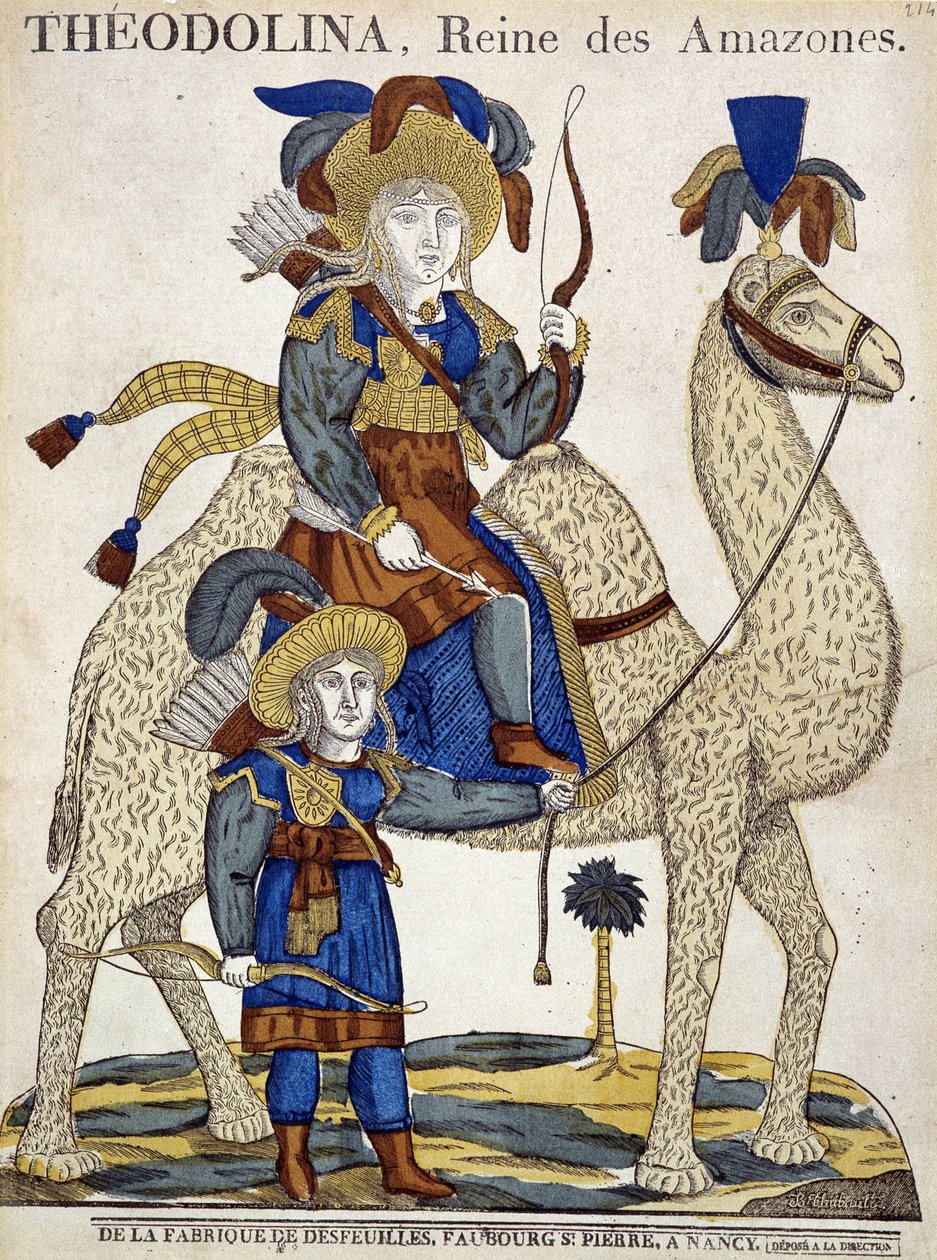 Teodolina, Regina delle Amazzoni. Immagine di Epinal da French School