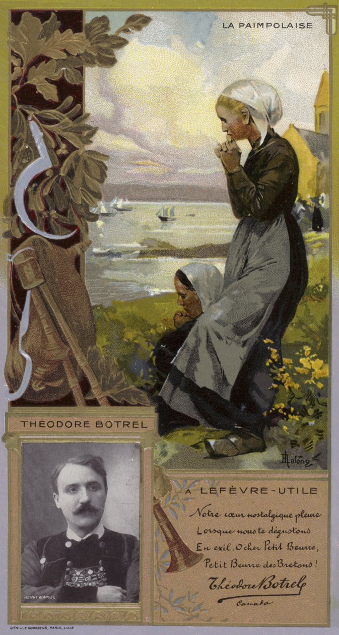 Theodore Botrel, cantante e cantautore francese (chromolitho) da French School