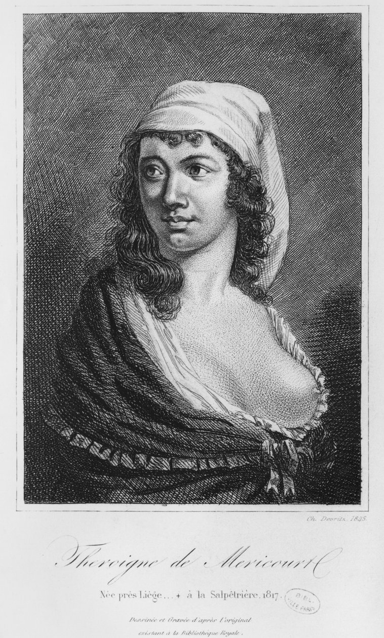 Theroigne de Mericourt, inciso da Charles Devrits (19° secolo) 1845 da French School