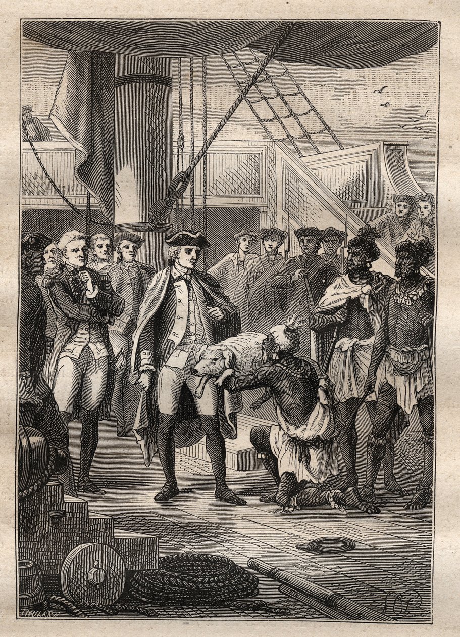 Terzo viaggio di James Cook - Gli regalarono un maialino - Terzo viaggio di James Cook nell