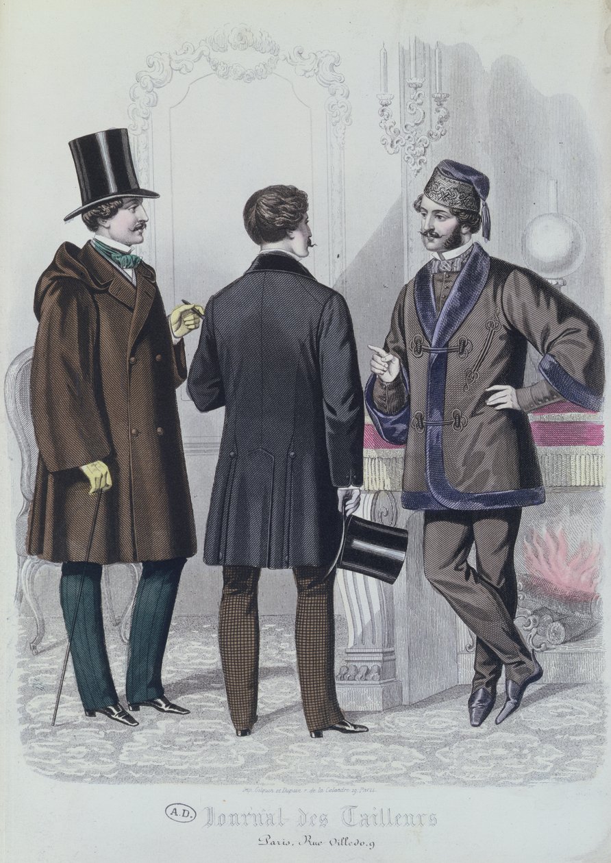 Tre giovani eleganti, dicembre 1856 da French School