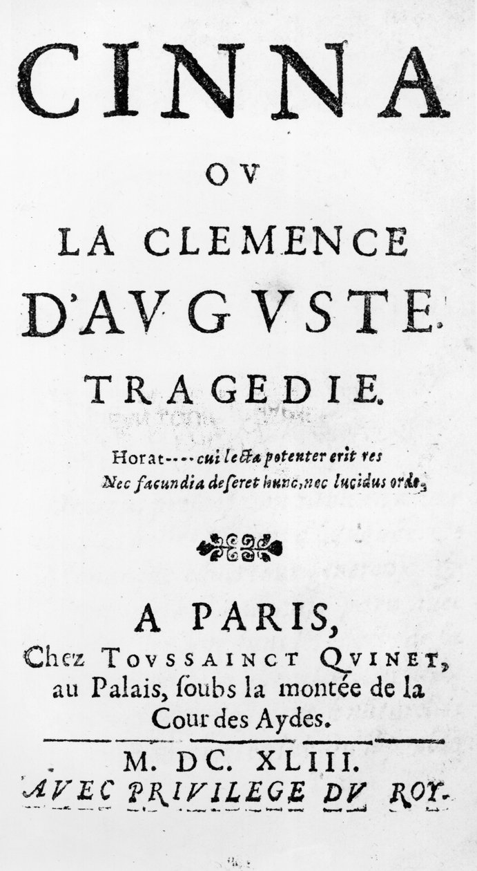 Frontespizio di Cinna ou la Clemence d