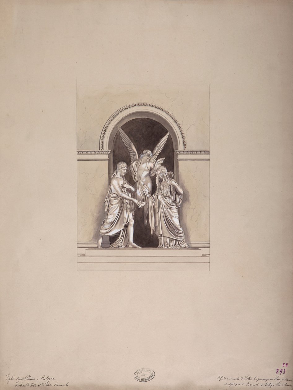 Tomba di Felix ed Elisa Baciocchi, Basilica di San Petronio, Bologna, c.1900-20 da French School
