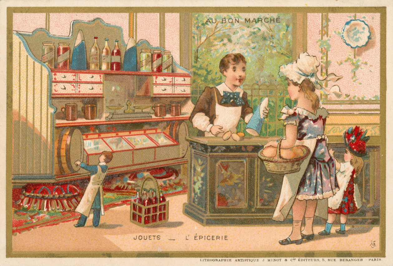 Giocattoli - negozio di alimentari (cromolito) da French School