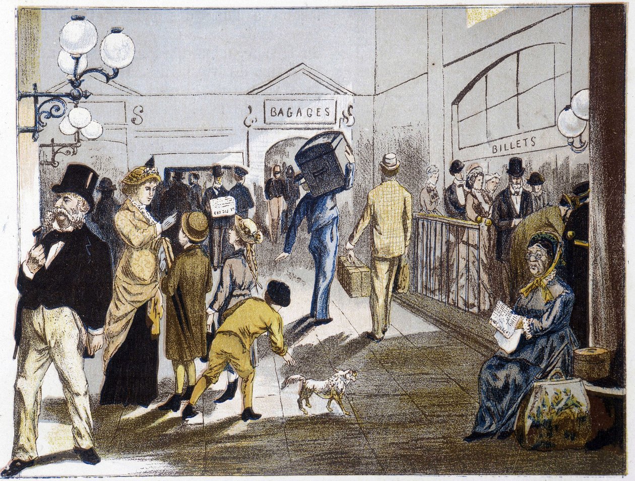 Sala della stazione ferroviaria, fine XIX secolo da French School