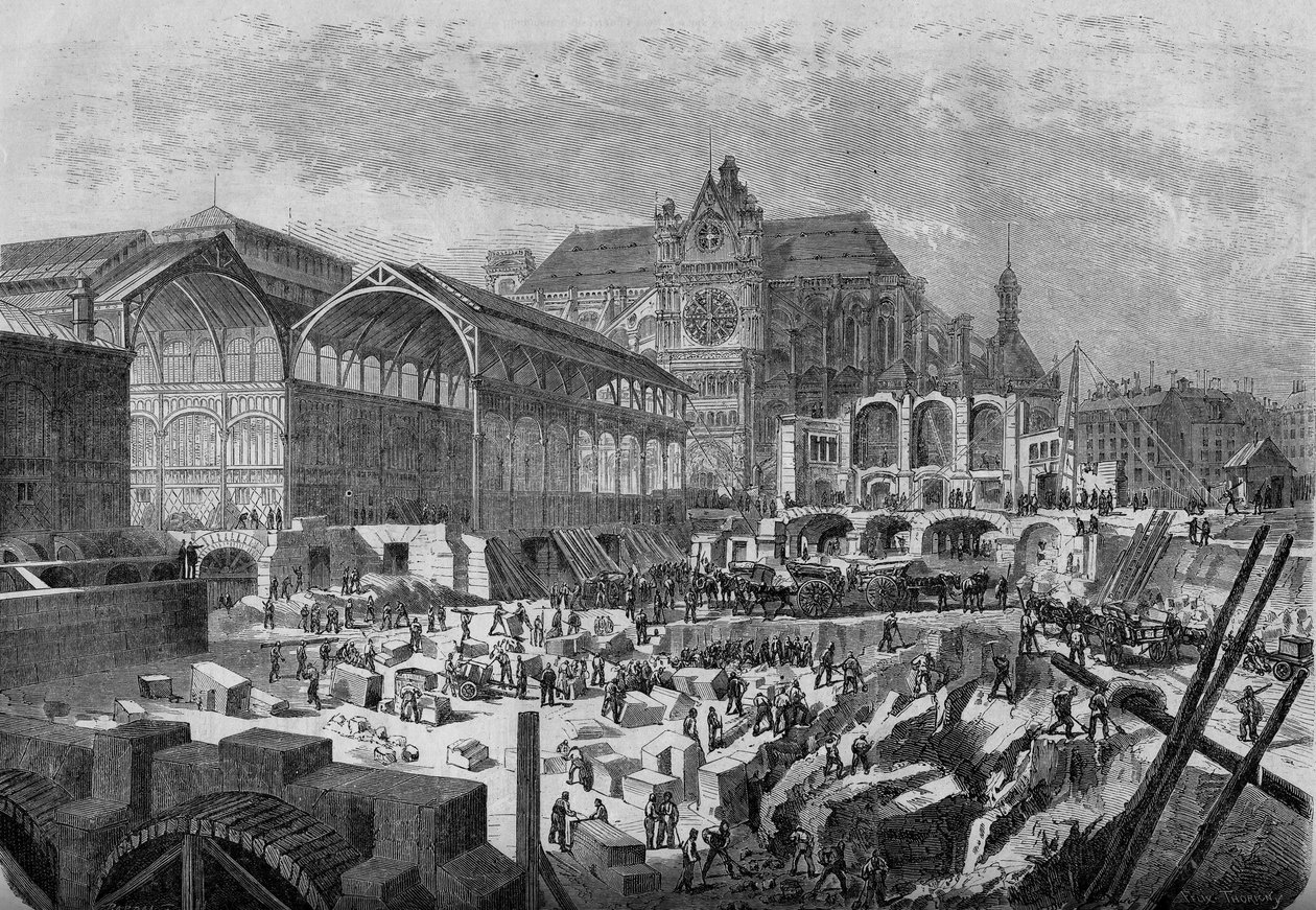 Trasformazioni di Parigi sotto il Secondo Impero, Parigi haussmanniana: vista del nuovo padiglione delle Halles centrali da French School
