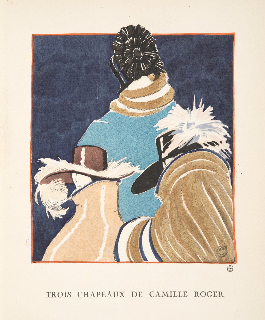 Trois Chapeaux de Camille Roger, da una Collezione di Figurini di Moda da French School