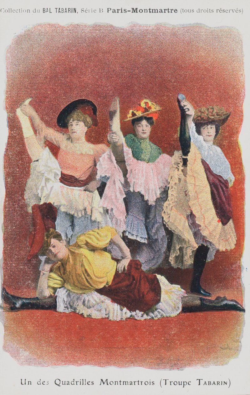 Ballerini della Troupe Tabarin al Bal Tabarin (litografia a colori) da French School