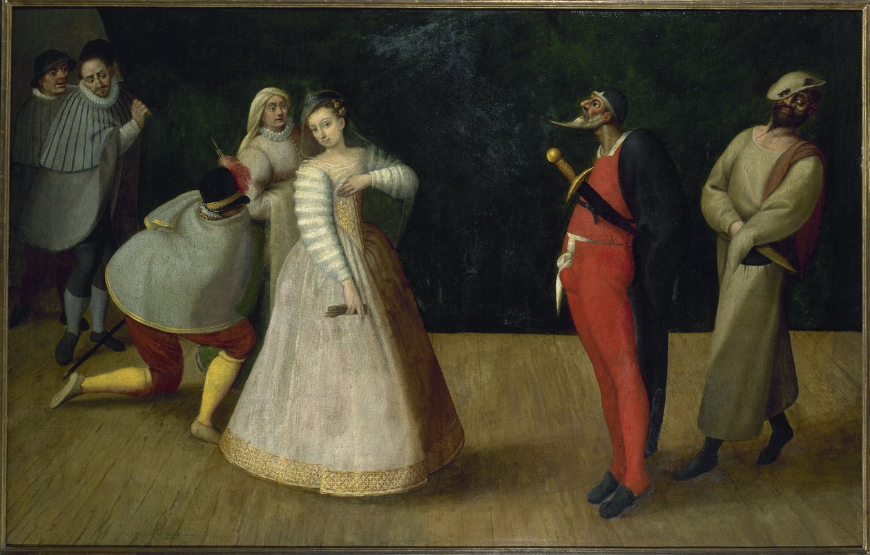 Compagnia di commedianti italiani (i Gelosi?), circa 1580 da French School