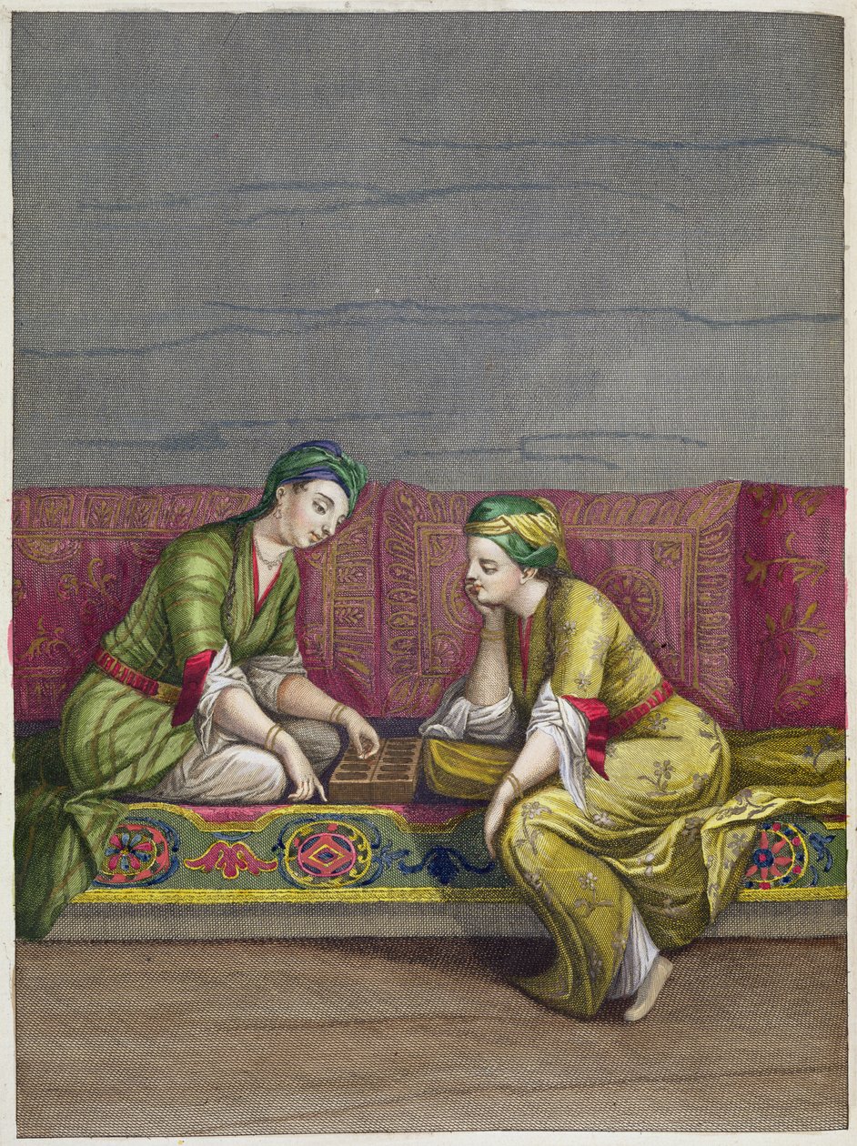 Ragazze turche che giocano a Mangala, XVIII secolo da French School