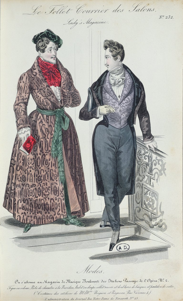 Due giovani eleganti, 1835 da French School