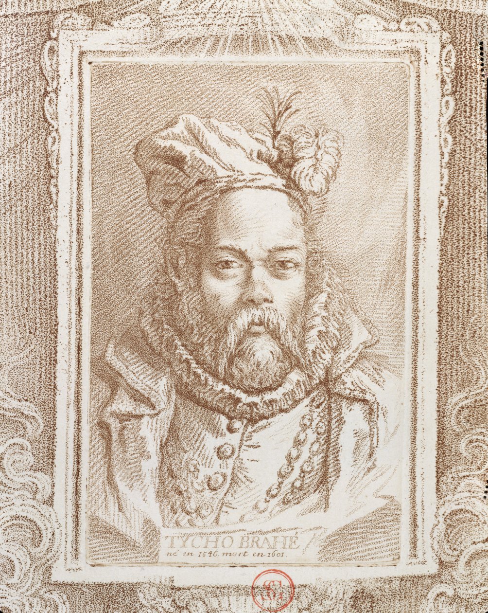 Tycho Brahe (1546-1601), illustrazione da Histoire des Mathématiciens di Alexandre Saverien (1720-1805), pubblicato a Parigi nel 1766 da French School
