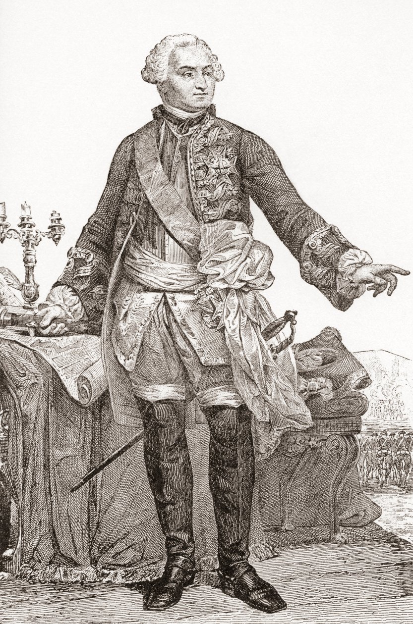 Ulrich Frédéric Woldemar, Conte di Lowendal, 1700-1755. Soldato e statista francese di origine tedesca. Da Les Heures Libres pubblicato nel 1908 da French School
