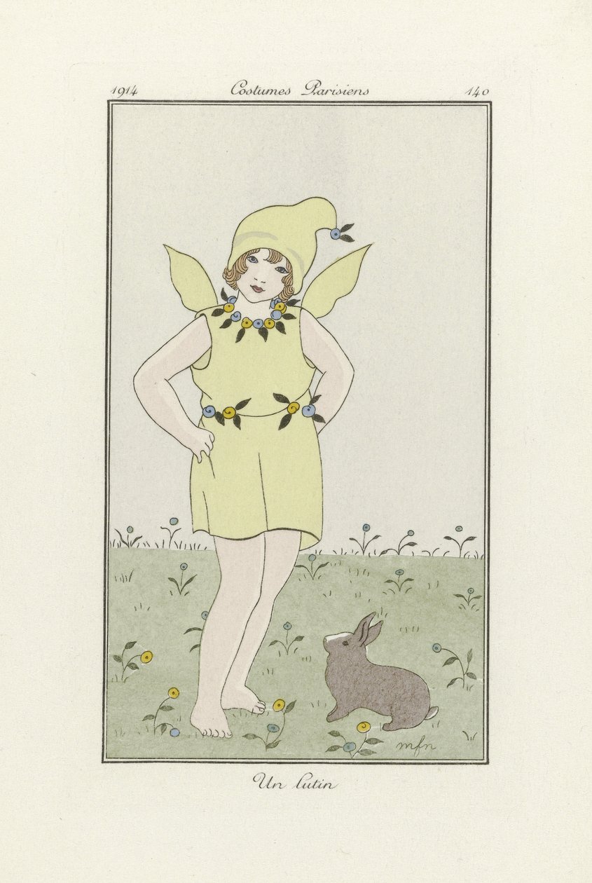 Un Lutin, da Costumes Parisien, pub.1914 (litografia a colori) da French School