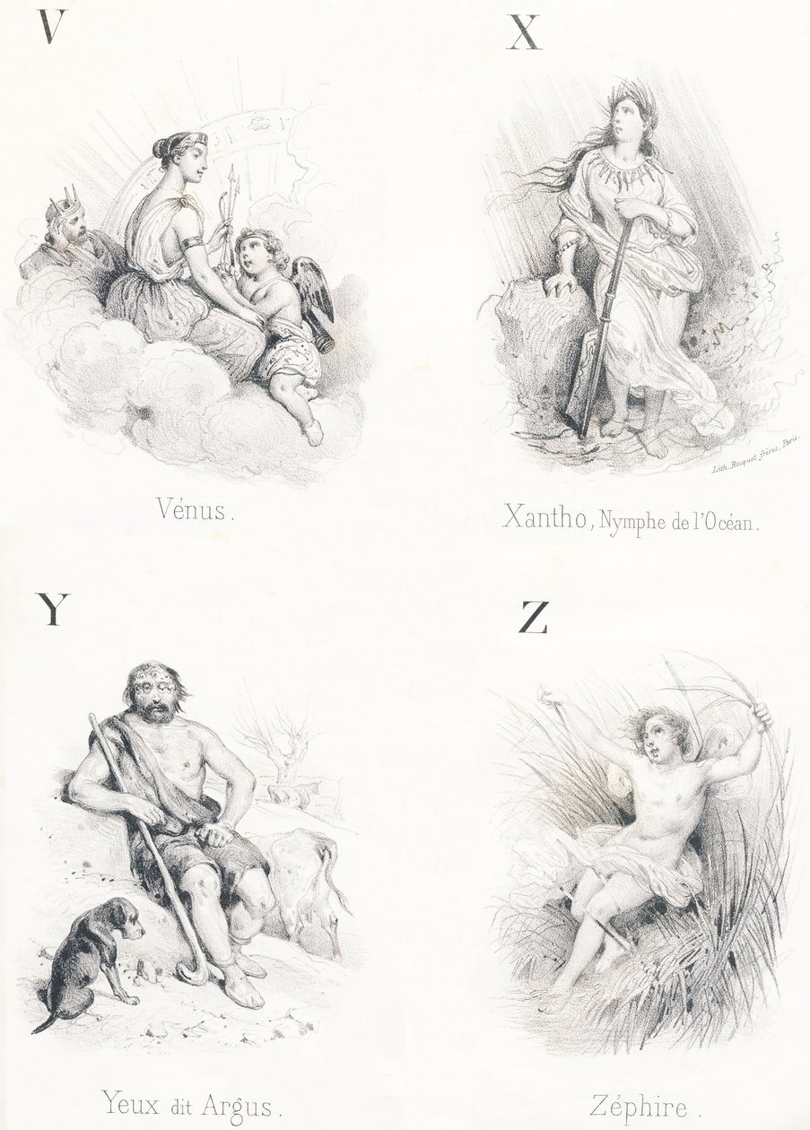 Venere, Xantho, Occhi, Zefiro da French School