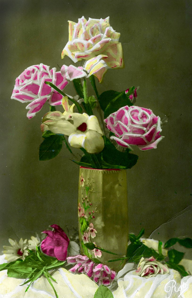 Vaso di rose c.1898 da French School