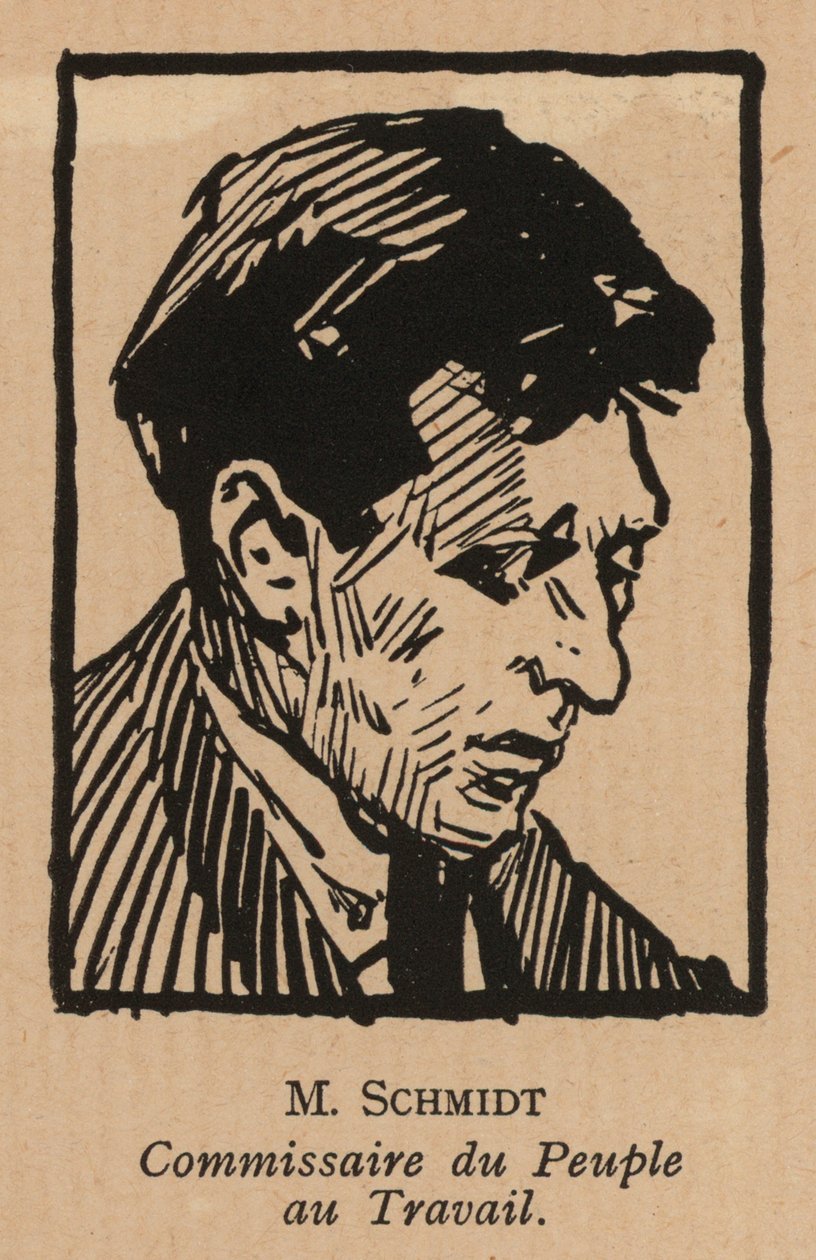 Vasilij Schmidt, politico rivoluzionario bolscevico russo e commissario del popolo per il lavoro (litografia) da French School