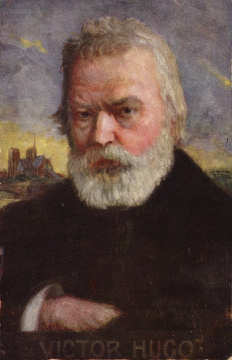 Victor Hugo (1802-1885), poeta, romanziere e drammaturgo francese (litografia a colori) da French School