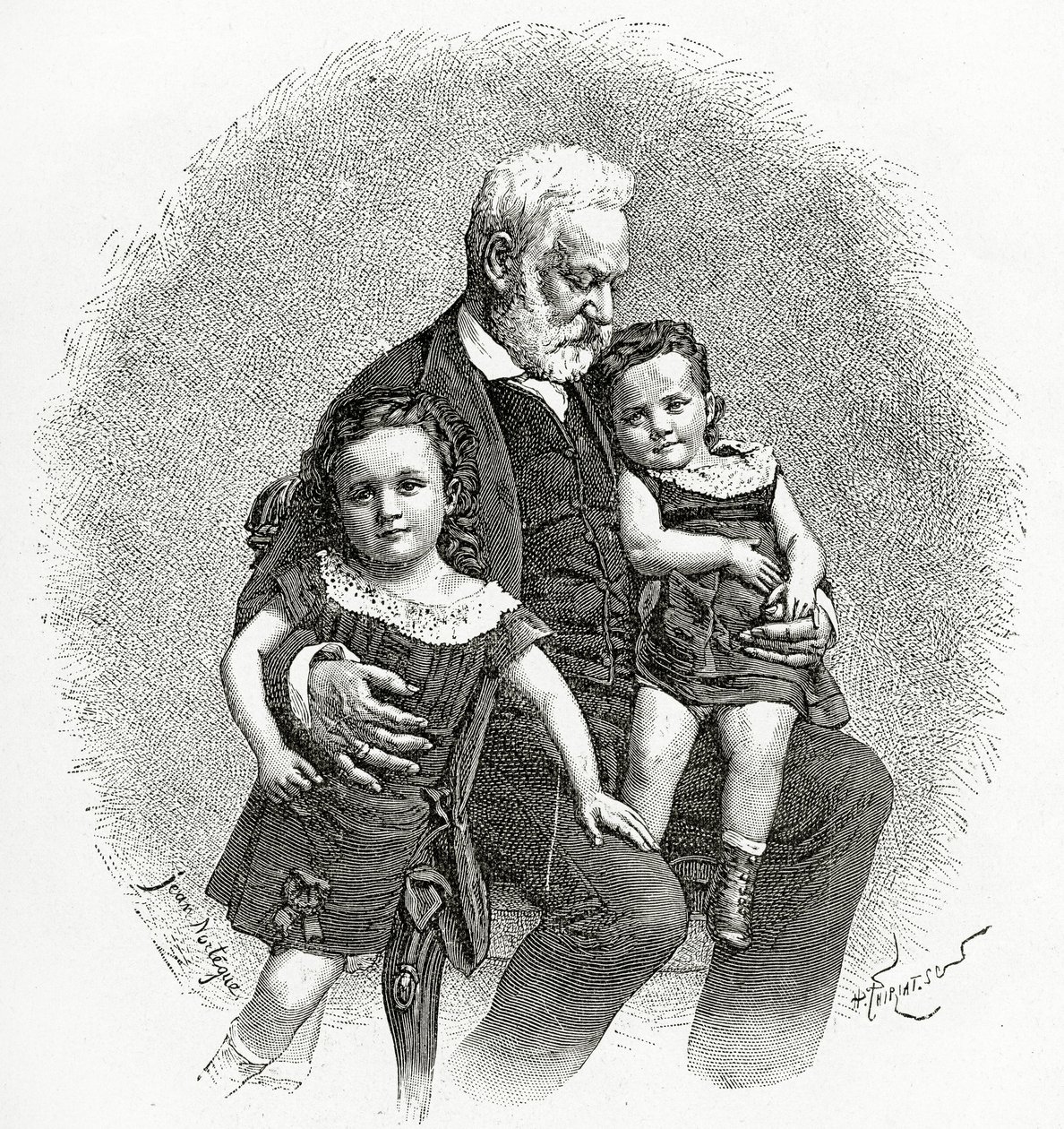 Victor Hugo e i suoi nipoti da French School