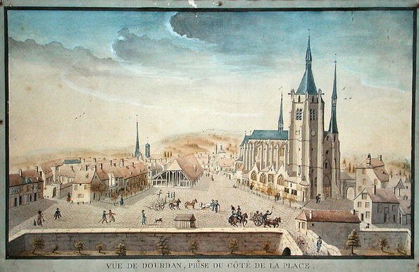 Veduta di Dourdan da un prigioniero, c.1800 da French School