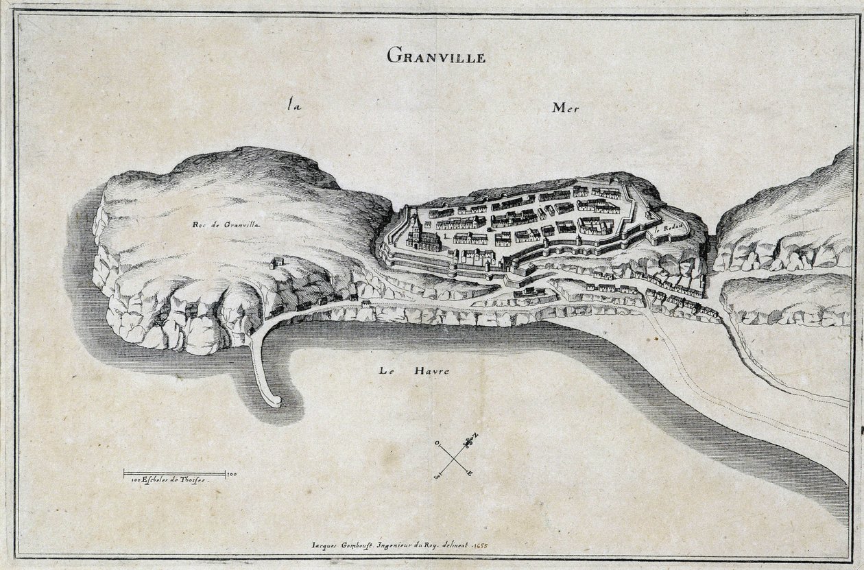 Veduta di Granville e delle sue fortificazioni da French School