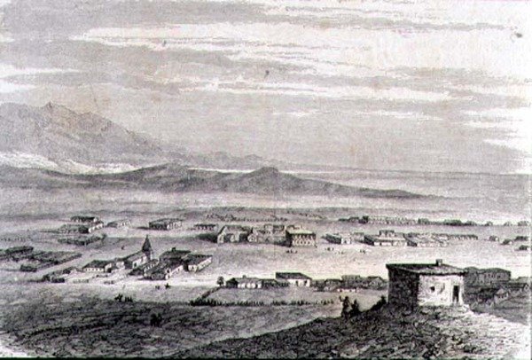 Veduta di Los Angeles negli anni 1860 da French School