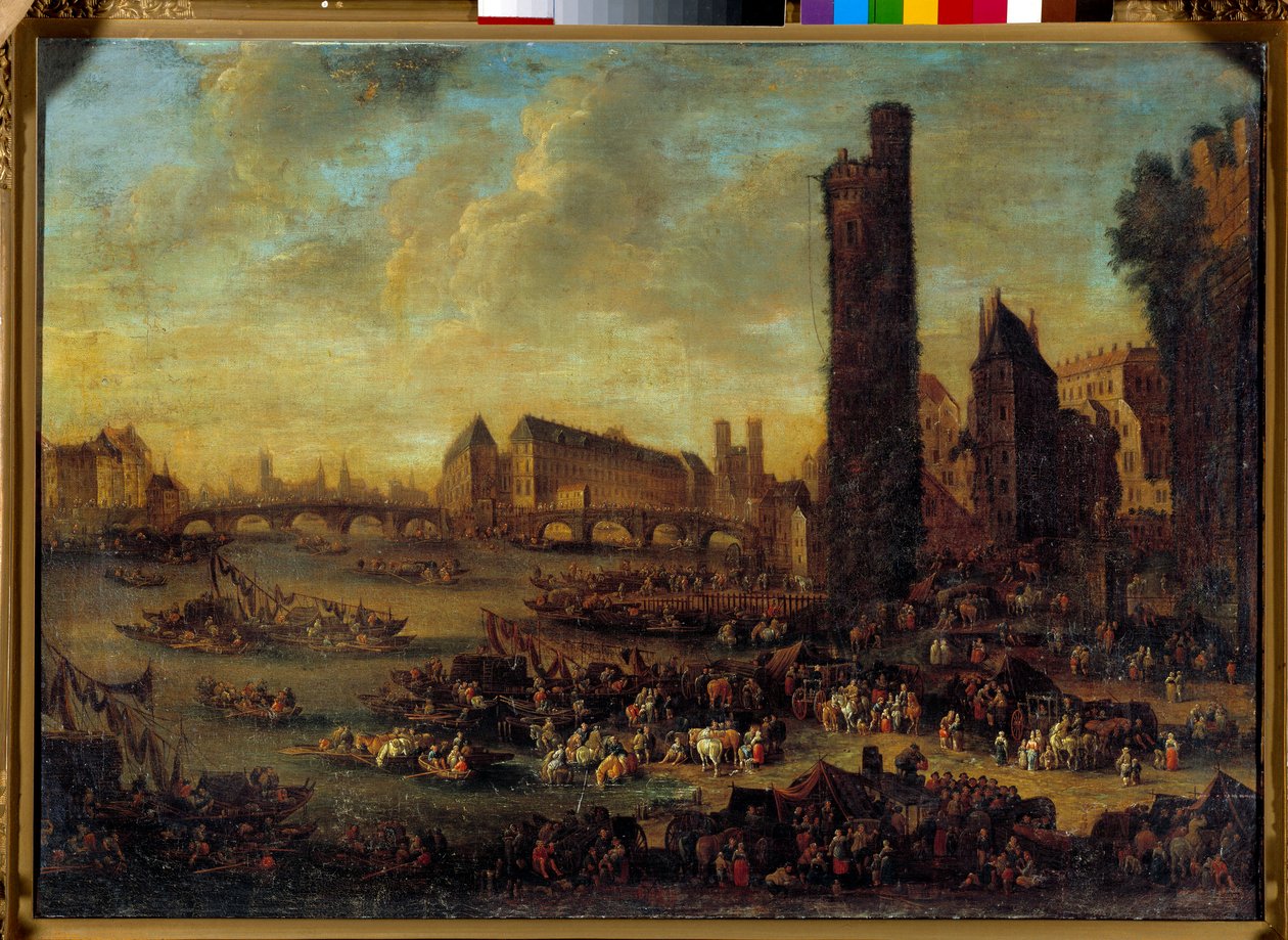 Veduta di Parigi dalla Côte de la Cité presa dalla Torre di Nesles da French School