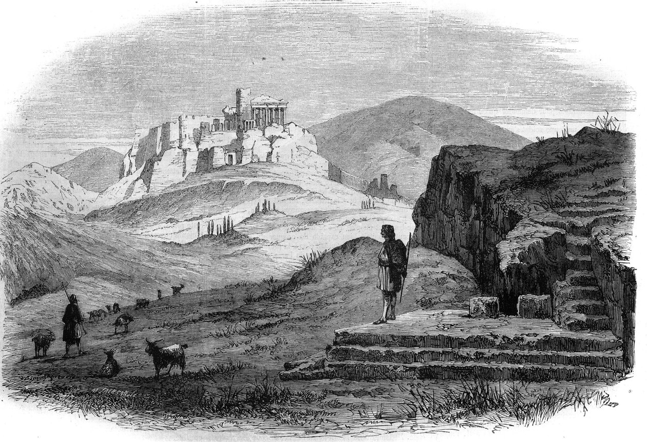 Vista del Pnyx, collina di Atene a ovest dell
