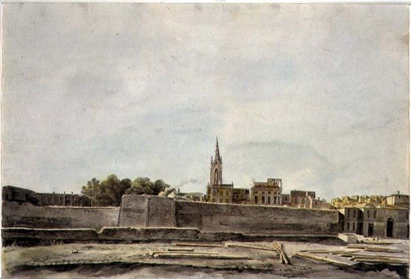 Veduta di un paesaggio urbano nel sud della Francia, c.1800 da French School