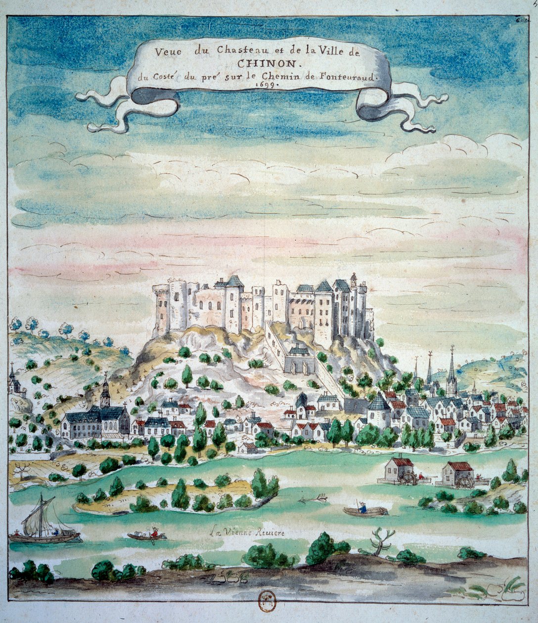 Vista del Castello di Chinon da French School