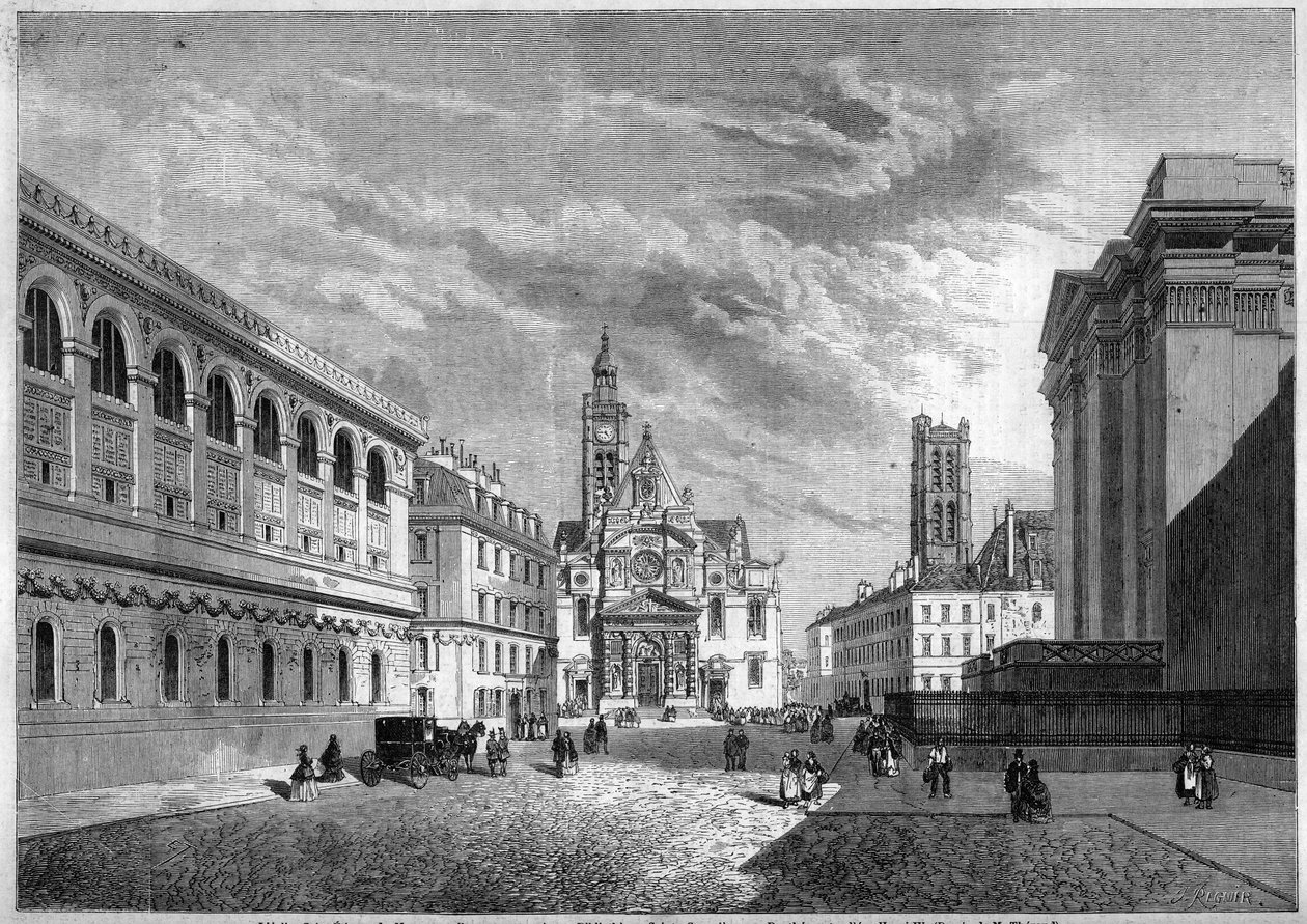 Veduta del monte Sainte Genevieve, Parigi da French School
