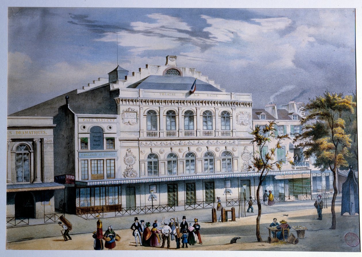 Veduta del Théâtre de la Gaîté a Parigi da French School