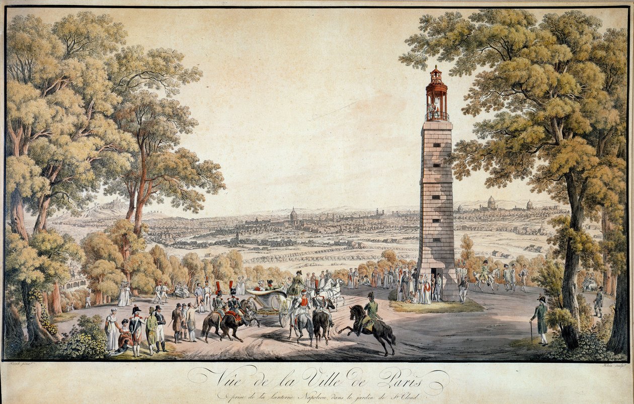 Veduta della città di Parigi, presa dalla lanterna del Parc Saint Cloud da French School