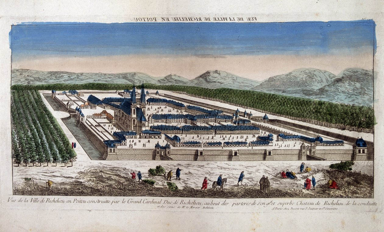 Veduta della città di Richelieu in Poitou - Ottica da French School