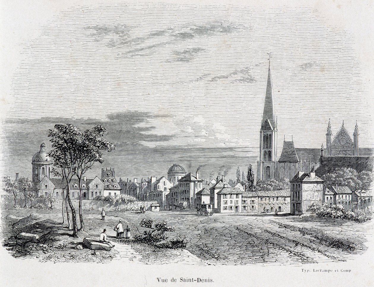 Veduta della città di Saint Denis, inizio XIX secolo da French School