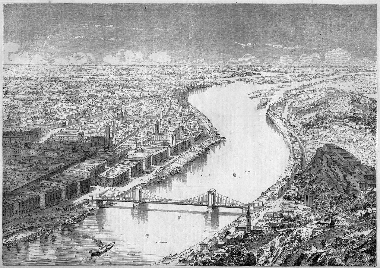 Vedute della città di Pesth (Pest), capitale dell