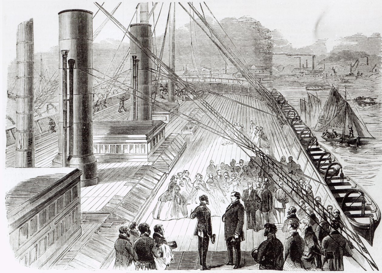 Visita del Principe Napoleone al Great Eastern a Southampton il 18 ottobre 1859, illustrazione da Le Monde Illustré, 5 novembre 1859 da French School