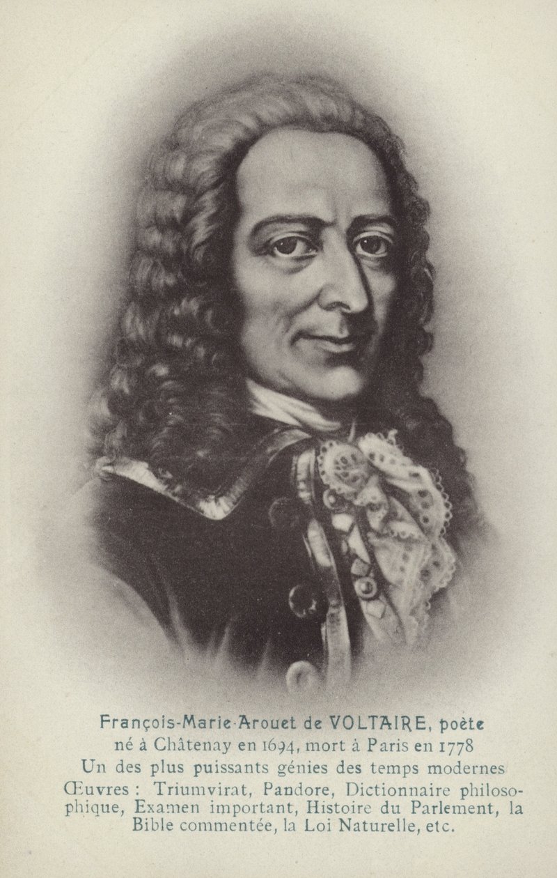Voltaire (1694-1778), scrittore, filosofo e drammaturgo francese (litografia) da French School