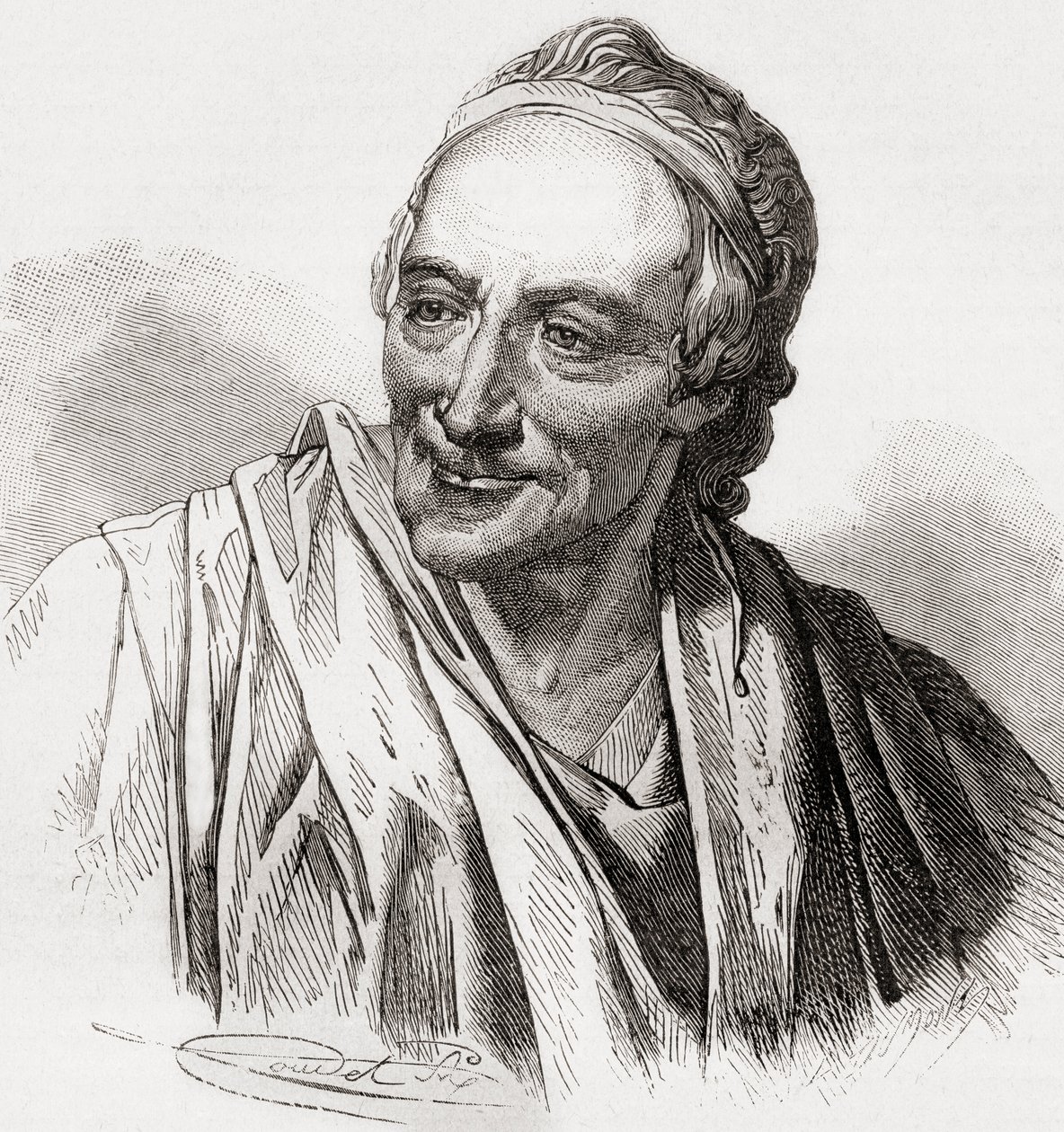 Voltaire, da Histoire de France, pubblicato c.1880 da French School