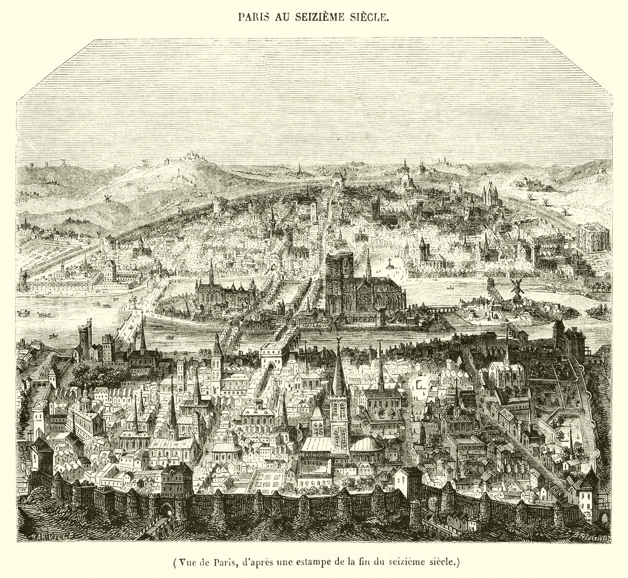 Veduta di Parigi, da un
