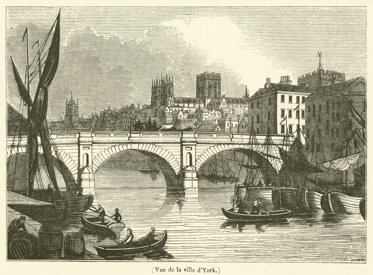 Veduta della città di York (incisione) da French School