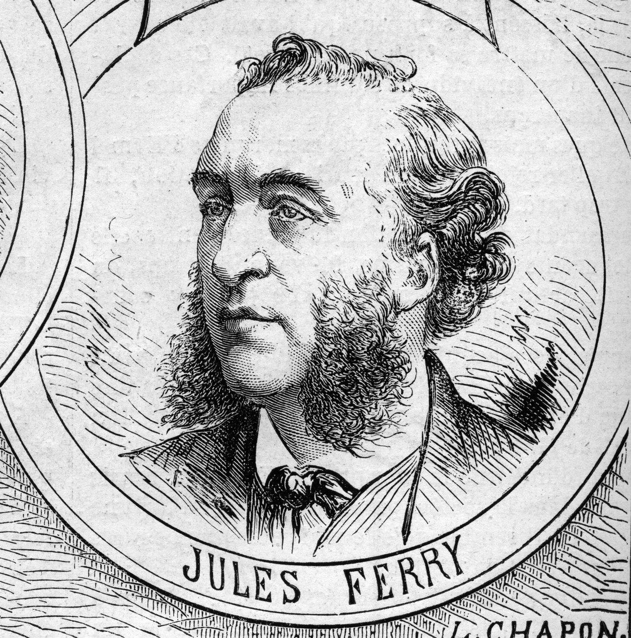 Guerra del 1870 - Governo della Difesa Nazionale: ritratto di Jules Ferry (1832-1893), membro del governo provvisorio del 1870. Incisione in "Le Monde Illustré" n.706 del 22 ottobre da French School
