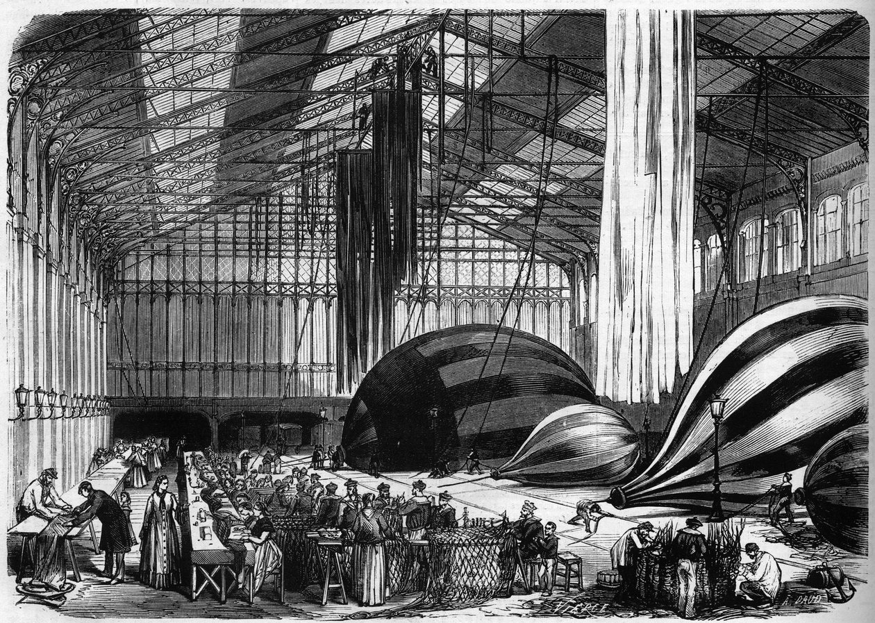 Guerra del 1870 - Assedio di Parigi: officine di costruzione di palloni alla stazione di Orléans (oggi, Gare d