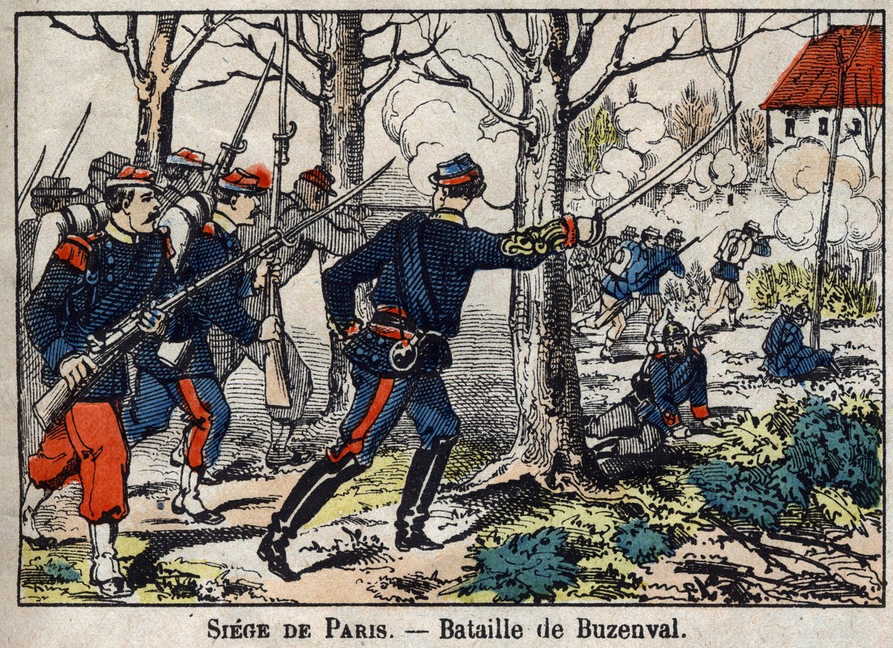 Guerra del 1870 tra Francia e Prussia: Battaglia di Buzenval nella regione di Parigi il 19/01/1871 da French School