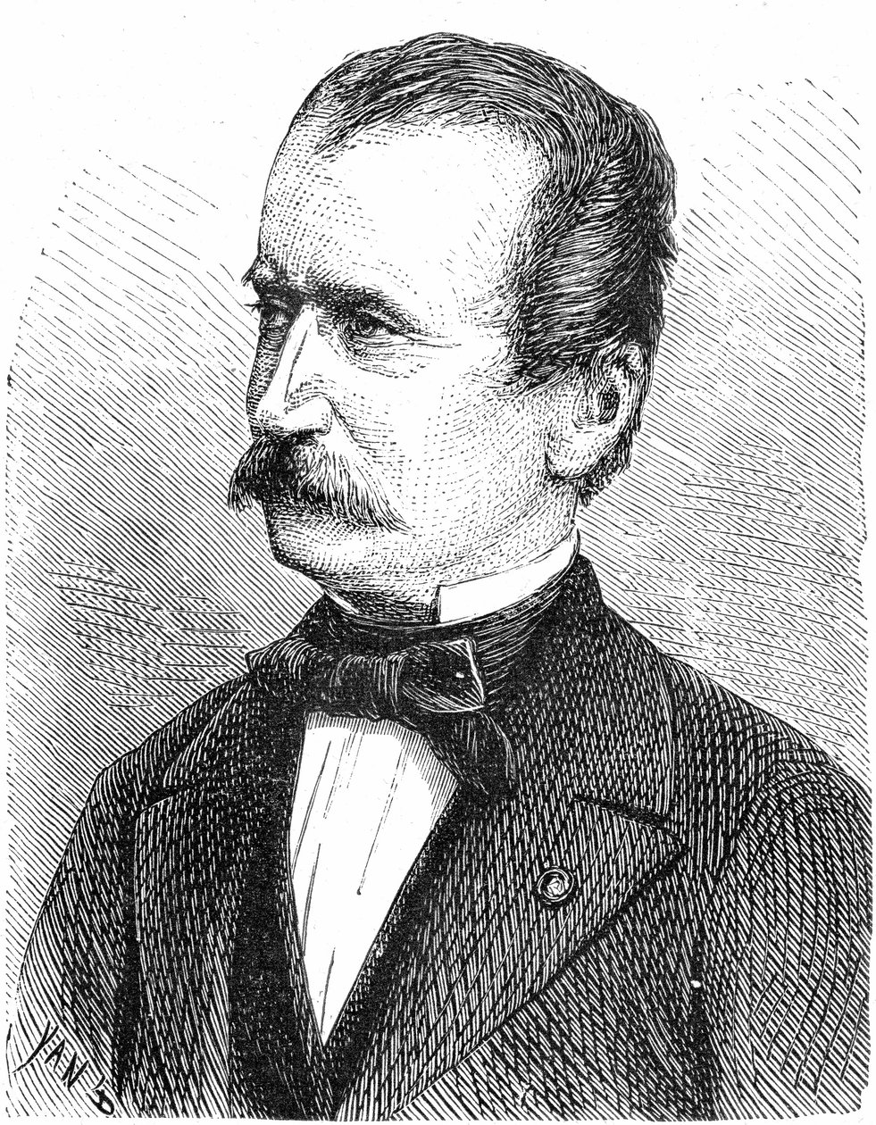 Wilhelm von Engerth (1814-1884) ingegnere austriaco, incisione da French School