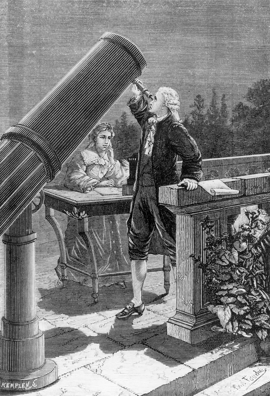 William Herschel (1738-1822) scopre il pianeta Urano da French School