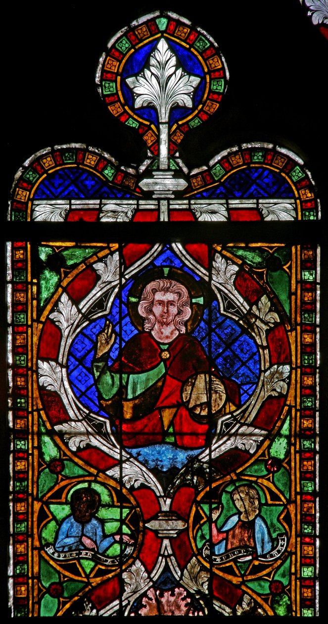 Vetrata N-chapA raffigurante Cristo da French School