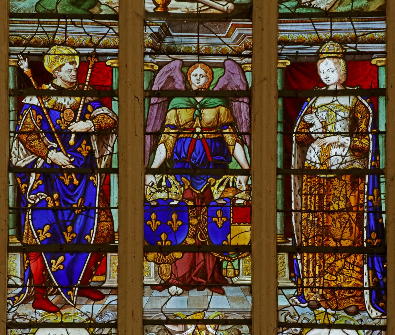 Finestra raffigurante San Luigi e Margherita di Provenza da French School