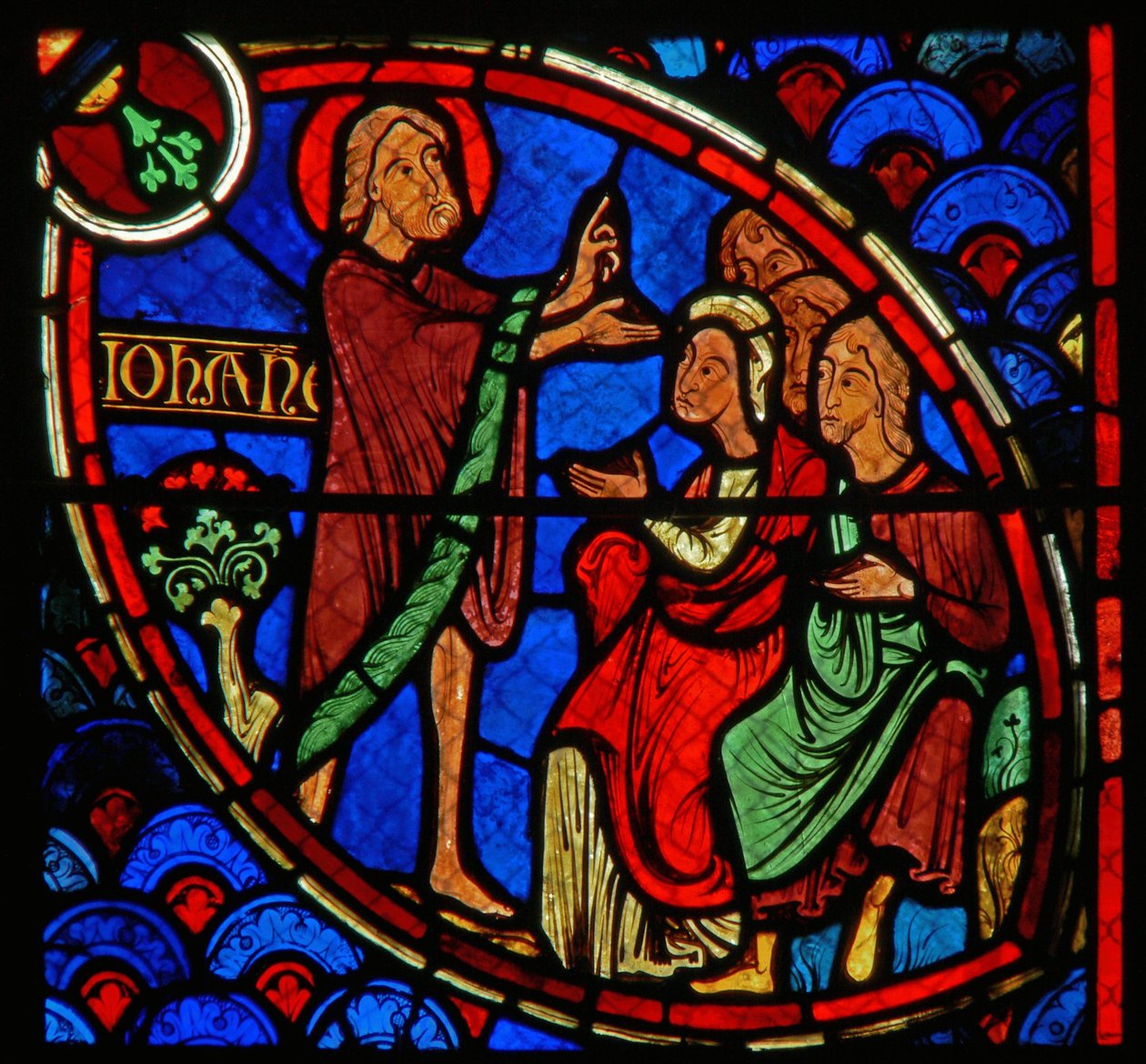 Vetrata raffigurante una scena della vita di San Giovanni Battista da French School